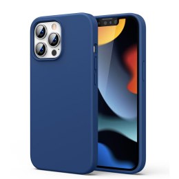 Gumowe elastyczne silikonowe etui pokrowiec iPhone 13 Pro Max niebieski