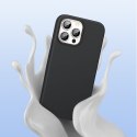 Gumowe elastyczne silikonowe etui pokrowiec iPhone 13 Pro czarny