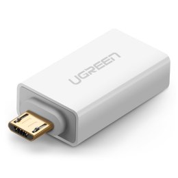 Adapter przejściówka wtyczka micro USB - USB 2.0 OTG biała