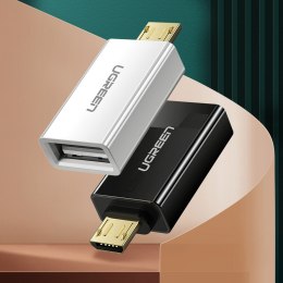 Adapter przejściówka wtyczka micro USB - USB 2.0 OTG biała