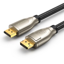 Kabel przewód DisplayPort wytrzymały w oplocie 1.4 2m szary