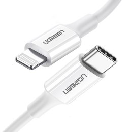 Kabel przewód do iPhone MFi USB-C - Lightning 20W 3A 1.5m biały