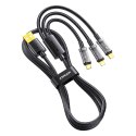 3w1 kabel przewód USB - USB-C / Lightning / micro USB 3.5 A 1.2m czarny