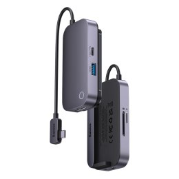 6w1 Rozdzielacz portów PadJoy HUB USB do tabletu smartfona USB-C HDMI SD TF ciemnoszary
