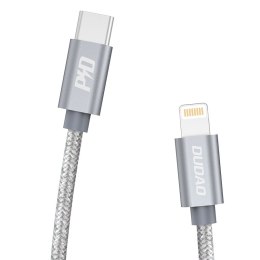 Wytrzymały kabel przewód do iPhone USB-C - Lightning Power Delivery 45W 1m szary