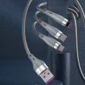 3w1 kabel przewód USB - Lightning microUSB USB-C 65W 1,2m szary