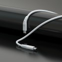 Kabel przewód elastyczny USB-C - USB-C 6A 1m biały