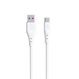 Kabel przewód elastyczny USB - USB-C 6A 1m biały
