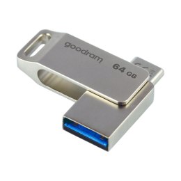 Pendrive 64GB dwa złącza USB 3.2 + USB-C OTG ODA3 srebrny