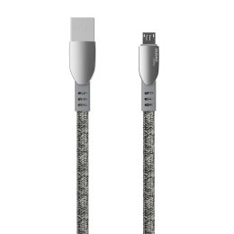 Wytrzymały przewód kabel pleciony USB - micro USB 5A 1m szary