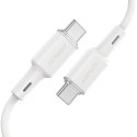 Kabel przewód USB-C 60W 20V 3A 1.2m biały