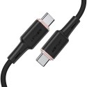 Kabel przewód USB-C 60W 20V 3A 1.2m czarny