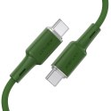 Kabel przewód USB-C 60W 20V 3A 1.2m zielony oliwkowy