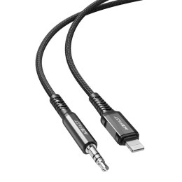 Kabel przewód audio AUX do iPhone MFI Lightning - 3.5mm mini jack 1.2m czarny