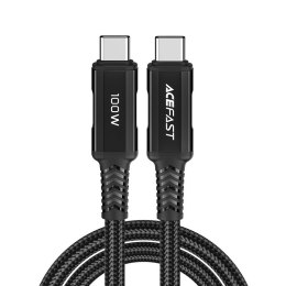 Kabel przewód w oplocie USB-C 100W 20V 5A 2m czarny