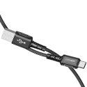 Kabel przewód w oplocie USB - USB-C 3A 1.2m czarny