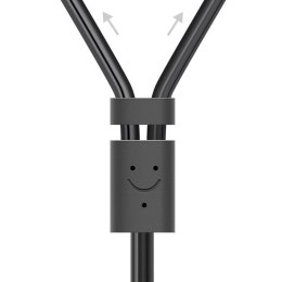 Kabel przewód audio 3.5mm mini jack żeński - 2RCA męski 25cm szary