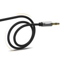 Kabel przewód audio AUX mini jack 3.5mm 1m - czarny