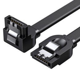 Kabel przewód płaski kątowy SATA 1.0-3.0 do 5Gb/s 0.5m - czarny