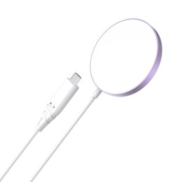 Ładowarka magnetyczna indukcyjna do iPhone 15W MagSafe różowa