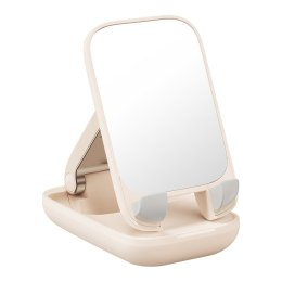 2w1 Regulowany stojak podstawka na telefon z lusterkiem Seashell Series beżowy