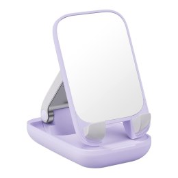2w1 Regulowany stojak podstawka na telefon z lusterkiem Seashell Series fioletowy