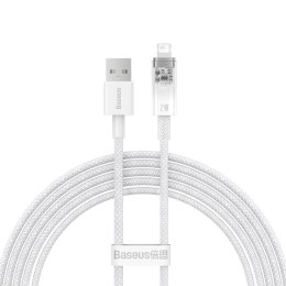 Kabel przewód w oplocie do iPhone Explorer Series USB - Lightning 2.4A 2m biały