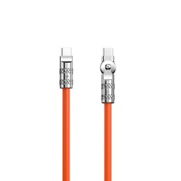 Mocny kabel kątowy USB-C - USB-C 120W 1m rotacja 180 pomarańczowy