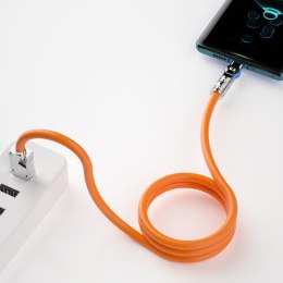 Mocny kabel kątowy USB-C - USB-C 120W 1m rotacja 180 pomarańczowy