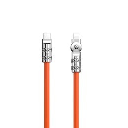 Mocny kabel kątowy do iPhone USB-C - Lightning 30W 1m rotacja 180 pomarańczowy