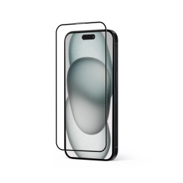 Crong Anti-Bacterial 3D Armour Glass - Szkło hartowane 9H na cały ekran iPhone 15 Plus + ramka instalacyjna