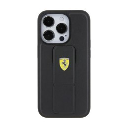 Ferrari Grip Stand Metal Logo - Etui iPhone 15 (czarny)