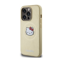 Hello Kitty Leather Kitty Head MagSafe - Etui iPhone 15 Pro (złoty)