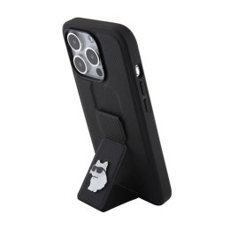 Karl Lagerfeld Gripstand Saffiano Choupette Pins - Etui iPhone 15 Pro Max (czarny)