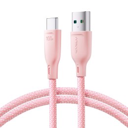 Kabel przewód Multi-Color Series USB-A - USB-C 100W szybki transfer 1m różowy