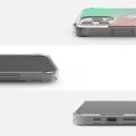 Pancerne etui pokrowiec z żelową ramką iPhone 12 Pro Max Fusion Design różowo-zielony