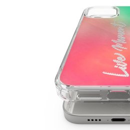 Pancerne etui pokrowiec z żelową ramką iPhone 12 mini Fusion Design różowo-zielony