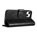 2w1 etui skórzany pokrowiec z klapką iPhone 14 Plus Anti-RFID Oil Wax Wallet Case czarny