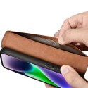 2w1 etui skórzany pokrowiec z klapką iPhone 14 Plus Anti-RFID Wallet Case brązowy