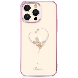 Etui do telefonu iPhone 14 ozdobione kryształami Wish Series różowe