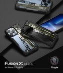 Etui pancerny pokrowiec z ramką iPhone 13 Pro Fusion X Design Ticket band czarny
