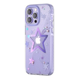 Etui pokrowiec w gwiazdki iPhone 14 Pro Heart Star Series PURPLE STAR