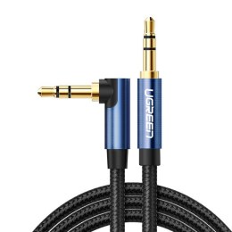 Kabel przewód kątowy audio 2x mini jack 3.5mm 0.5m niebieski