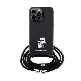 Karl Lagerfeld Crossbody Saffiano Metal Pin Karl & Choupette - Etui iPhone 13 Pro Max (czarny)