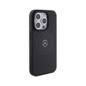 Mercedes Crossed Lines Pattern Leather MagSafe - Etui iPhone 15 Pro (czarny)