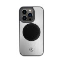 Mercedes Leather & Alu MagSafe - Etui iPhone 15 Pro Max (srebrny)