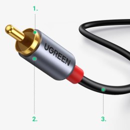 Kabel przewód audio dźwiękowy USB-C męski - 2RCA męski 1.5m szary