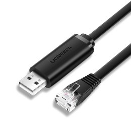 Kabel przewód konsolowy przejściówka USB - RJ45 skrętka ethernet 1.5m czarny