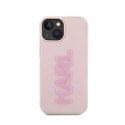 Karl Lagerfeld 3D Rubber Glitter Logo - Etui iPhone 15 (różowy)