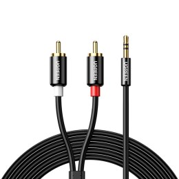 Kabel przewód audio 3.5 mm mini jack - 2RCA 1.5m czarny